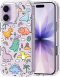 MOSNOVO for iPhone 17 Case | Military Grade 6.6ft Drop Tested | Camera Control | Clear with Dinosaur Land Design