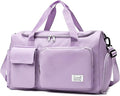 Suruid Travel Duffel Bag with Shoes Compartment Sports Gym Bag with Dry Wet Separated Pocket for Men and Women, Overnight Bag Weekender Bag Training Handbag Yoga Bag - Purple