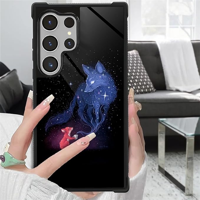for Samsung Galaxy S26 Ultra Case,Graphic Design for Girl Boy Soft Silicone Hard Acrylic Shock Protection Designed for Samsung Galaxy S26 Ultra Galaxy Fox Wolf Pattern