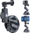 TELESIN Suction Cup Car Mount with Phone Holder, Windshield Window Dashboard Boats Vehicle Attach for DJI Osmo Pocket 4,Pocket 3,Action 6 5 Pro 4 GoPro Hero 13 12 11 10 9 Insta360 X5 Xtra Camera Mount