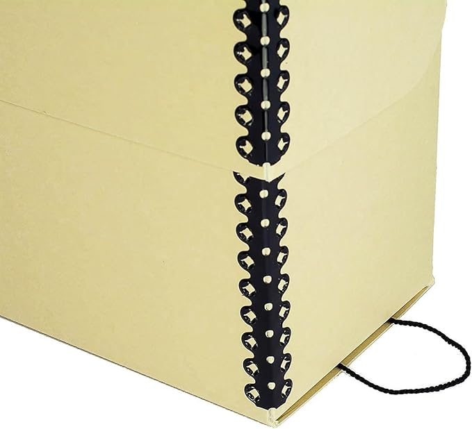 Lineco Archival Document Storage Box with Metal Edge, Acid-Free Tan Boxboard, Organize and Store Files, Prints, Photos, Legal-Sized Case 15.5" x 10.5" x 5" Wide, Pack of 2