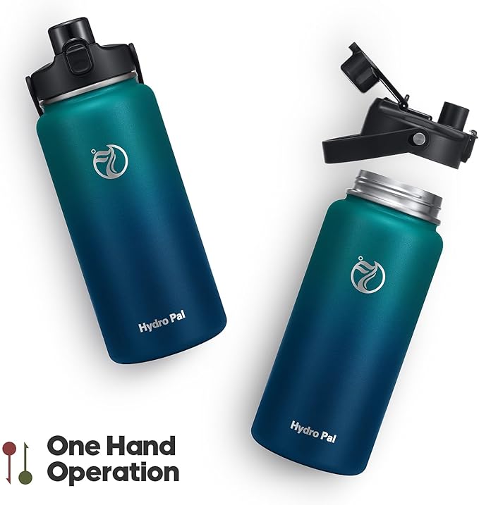 64oz Half Gallon Insulated Water Bottle with 2-in-1 Lid (Chug & Straw), Double Walled Vacuum Stainless Steel Water Bottles, Wide Mouth Leakproof Insulated Jug with Straw