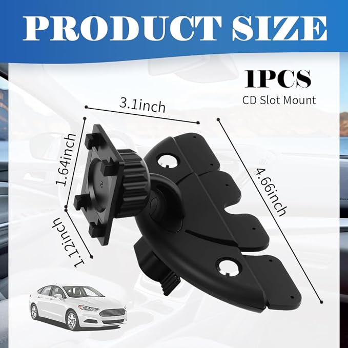 CD Slot Mount for CarPlay Screen 360° Rotatable,CarPlay Screen Mount with Triangle Stabilizing Support,Universal CD Mounts for CarPlays Screens/Dashcam/GPS Car Accessories