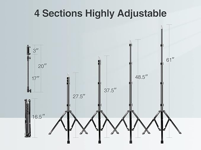 Elitehood 81" Tall Flexible Tripod Stand for iPhone with 17in Adjustable Gooseneck with Remote Compatible with iPhone 13 Pro Max / 13 Pro / 12 Pro Max, Android Phone