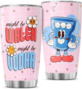 Funny Might Be Vodka Tumbler 20oz for Women, Cute Ice Cup Cartoon Design, Stainless Steel Insulated Cup for Coffee, Water, Travel, Work