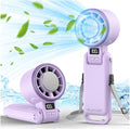 PlayHot Portable Handheld Turbo Fan with Ice Cooling, Rechargeable Personal Fan, Up tp 12Hrs Cooling, 5 Speed 25550RPM Powerful Portable Fan for Travel, Outdoor, Camping, Hiking (Purple)