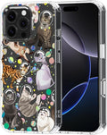 MOSNOVO Case for iPhone 16 Pro Max, [Buffertech 6.6ft Military-Grade Drop Protection] [Anti Peel Off Tech] Clear TPU Bumper Phone Case Cover Design - Space Cat