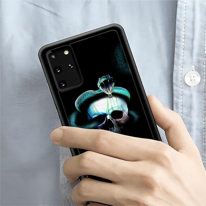 for Samsung Galaxy S20 Plus Case, Skeleton Winding Snake Pattern Graphic Design Girl Boy Soft Silicone Hard Acrylic Shock Protection for Samsung Galaxy S20 Plus