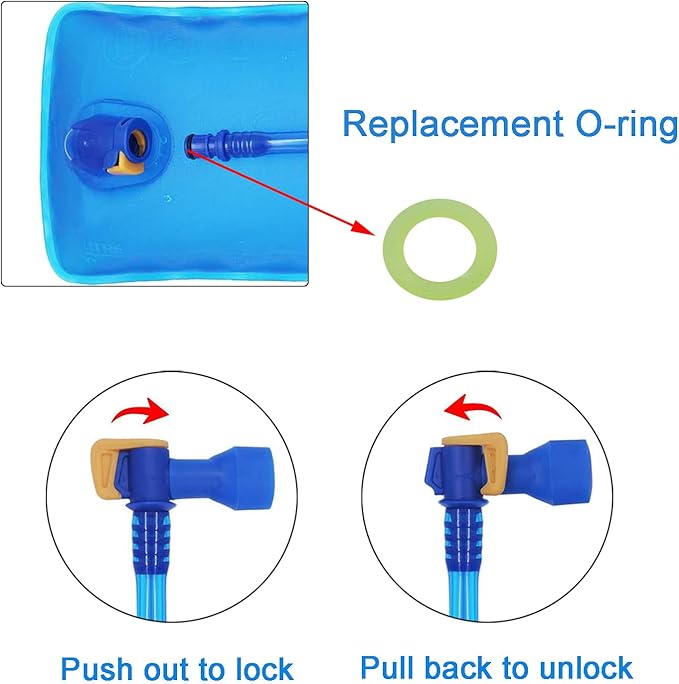 Bite Valve Replacement Mouthpiece Fit for Hydration Pack Bladder Water Backpack and Most Brands(4-Pack), with Shutoff Valve and Tube O-Ring