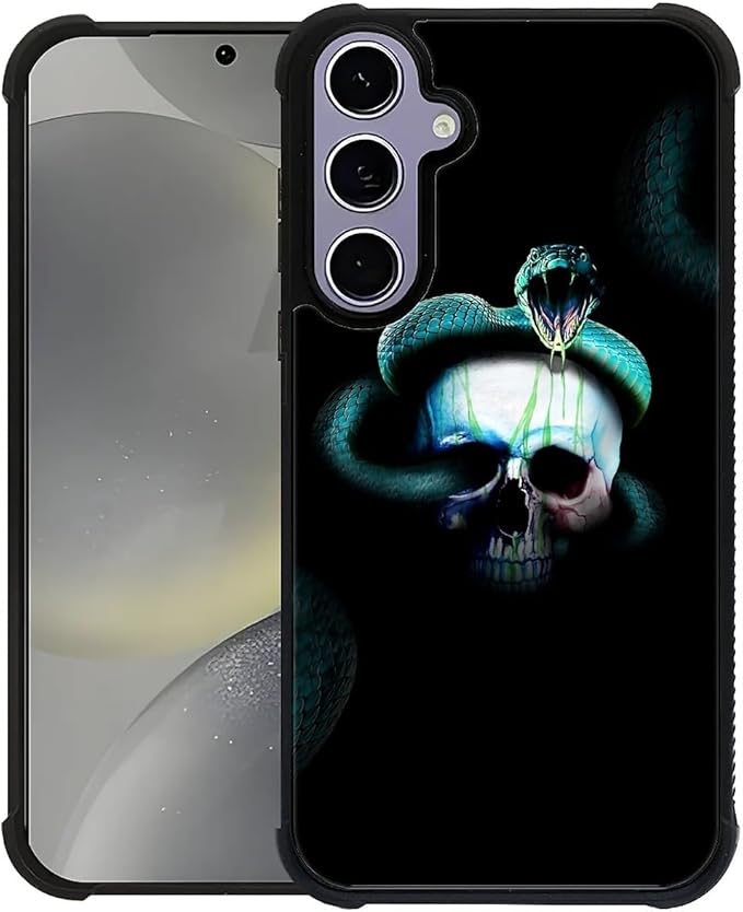for Samsung Galaxy S24 S25 Case, Skeleton Winding Snake Pattern Graphic Design Girl Boy Soft Silicone Hard Acrylic Shock Protection for Samsung Galaxy S24 S25