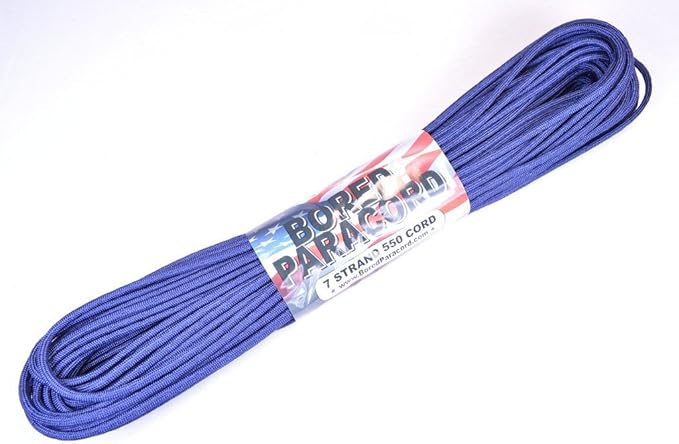 BORED? PARACORD! 550 lb Paracord – Ideal for Crafting, DIY Projects, Camping, Military & Active Outdoors – 300+ Colors – Tactical Parachute Cord Type III – Strong - Acid Midnight Blue 50 Feet