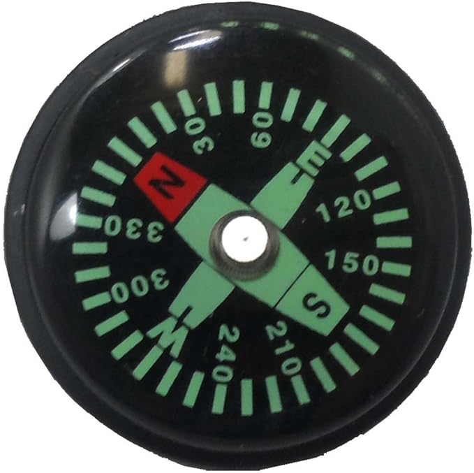 ADROIT Hikers Compass | 0.75", 1", 3" | Ideal for Watch Band, Lanyard, Key Ring | Accurate Navigation for Hiking, Biking, Travel