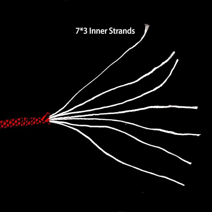 MOOCY Paracord 550,5/32 in x 164 ft (4mm x 50m),7 Inner Strands/Parachute Cord,Nylon Type III Paracord,Ideal Nylon String for Survival & Camping Gear,Reddish Black