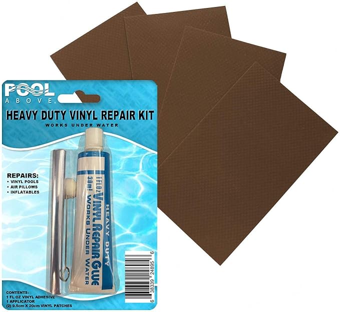 Heavy Duty Vinyl Repair Patch Kit | Vinyl Cement Adhesive Glue and Colored Patches for Inflatables Boat Raft Kayak Air Beds Inflatable Mattress Hole Repair