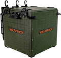 YakAttack BlackPak Pro Kayak Fishing Crate - Ranger Green | 13" x 13" Riggable Kayak Gear Storage System with Hinged Lid, GridLoc Mount Panels & 3 TetherTube Rod Holders | Lightweight Tankwell Crate