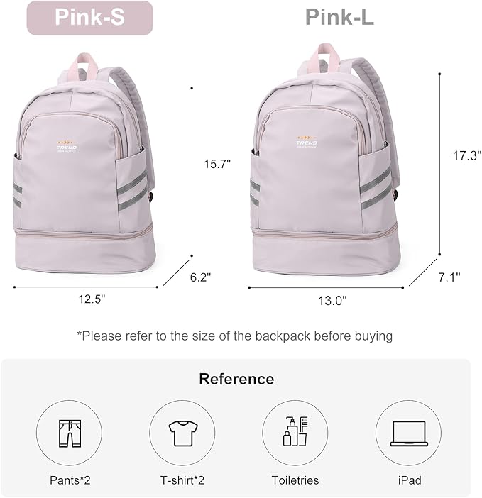 coofay Gym Backpack For Women Waterproof Backpack With Shoe Compartment Lightweight Travel Backpack Sports Backpacks Small Gym Bag