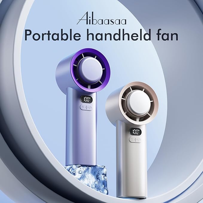 MUXNW Portable Fan for Travel Mini: Pocket Small Handheld Hand Held Rechargeable Battery Operated USB Charger - Gifts for Women Teens - Summer to a Beach for a Cooling vacation