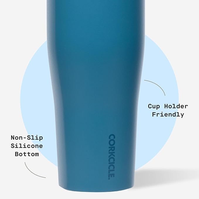 Corkcicle Go Cup XL - Leak-Proof Travel Tumbler - Triple Insulated Stainless Steel Water Bottle - Easy-Carry Handle - Summer Drinkware Gift - Keeps Drinks Ice Cold - 30 oz - North Shore