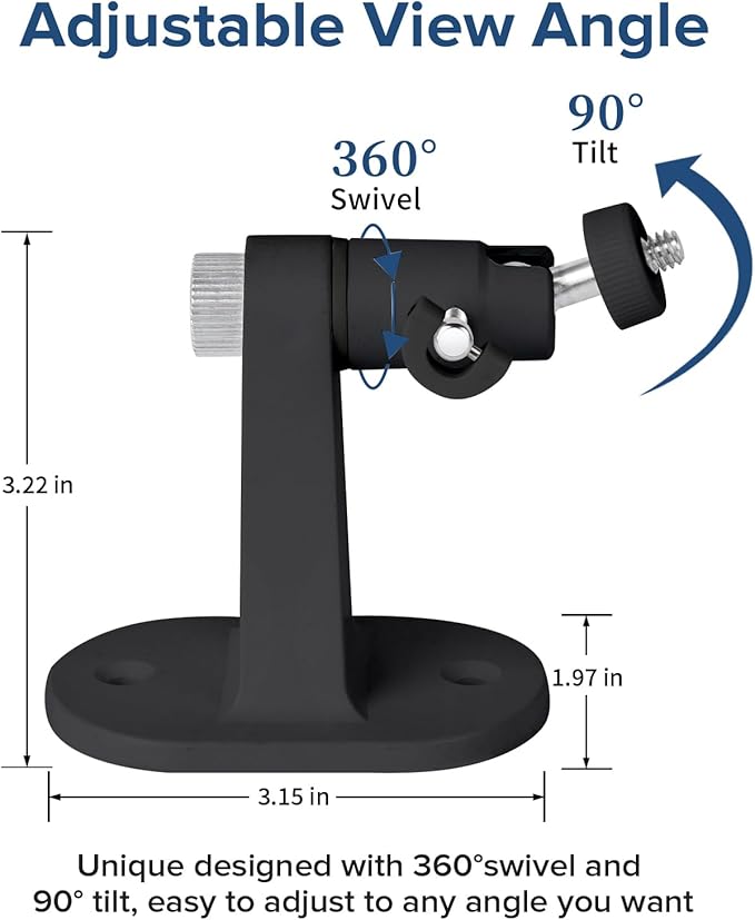 2Pack Wall Mount Compatible with eufyCam 2C/2C Pro, 2/2 Pro, 3C/S300, 3/S330, Also for SoloCam S220/C210, Adjustable Camera Mount Brackets for Eufy Camera Indoor/Outdoor - Black