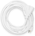 Holiday Lighting Outlet 50-Foot White Extension Cord, 3-Prong Indoor & Outdoor Splitter, Perfect for Landscape Lighting