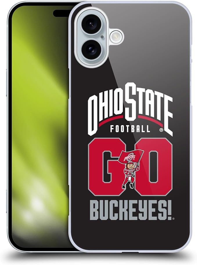 Head Case Designs Officially Licensed Ohio State University Go Buckeyes Football Graphics Hard Back Case Compatible with Apple iPhone 16 Plus