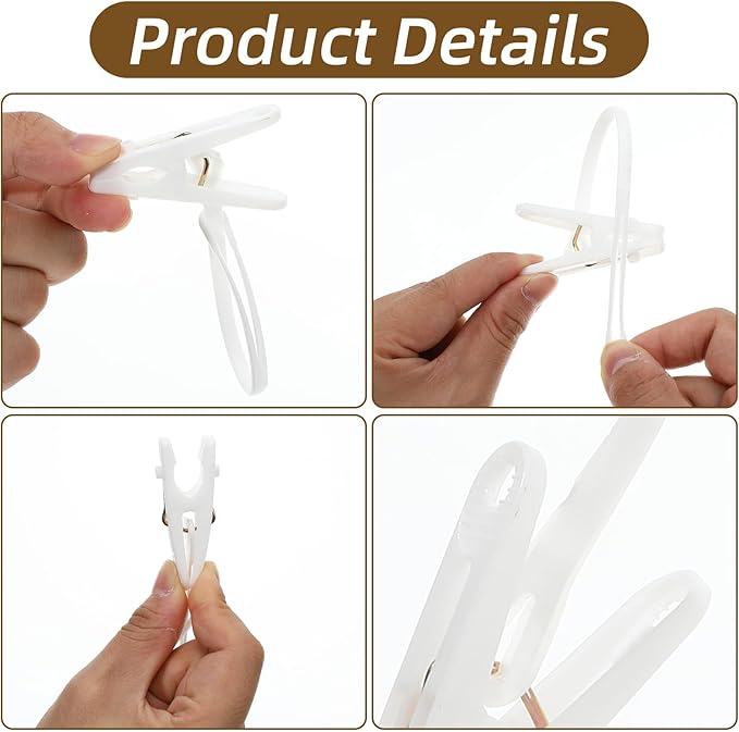 ElevateTech Multi-Purpose Laundry Hooks Clothes Pins Hanging Clips Towel Clips Hanger Organizer Clothes Closet Organizer for Closet Travel Pants Socks Handbags Hat Boot Bra
