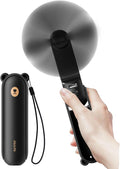 JISULIFE Handheld Fan with 4500 mAh Powerbank Max 37 Hours Runtime, Pocket Portable Battery Operated or USB Powered Folding Personal Fan, 3 Speeds, Gifts for Women Men Kids Gift for Festival(Black)