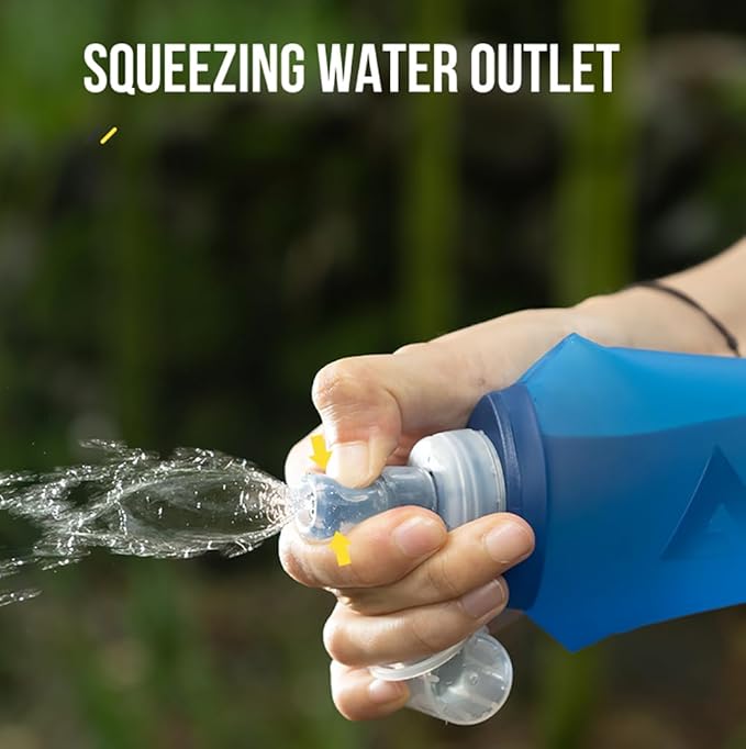 AONIJIE TPU Soft Flask Water Bottle Collapsible Running Flask for Hydration Pack, BPA Free, Wide Opening, for Outdoor Sports Hydration