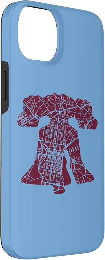 Philadelphia Street Map Liberty Bell Vintage Maroon Philly Case for iPhone 14 Plus