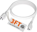 HUANCHAIN 13A 1625W 125V 16AWG 3 FT 16 Gauge White Indoor Outdoor Extension Cord Waterproof, Flexible Cold Weather 3 Prong Electric Cord Outside,SJTW, ETL Listed