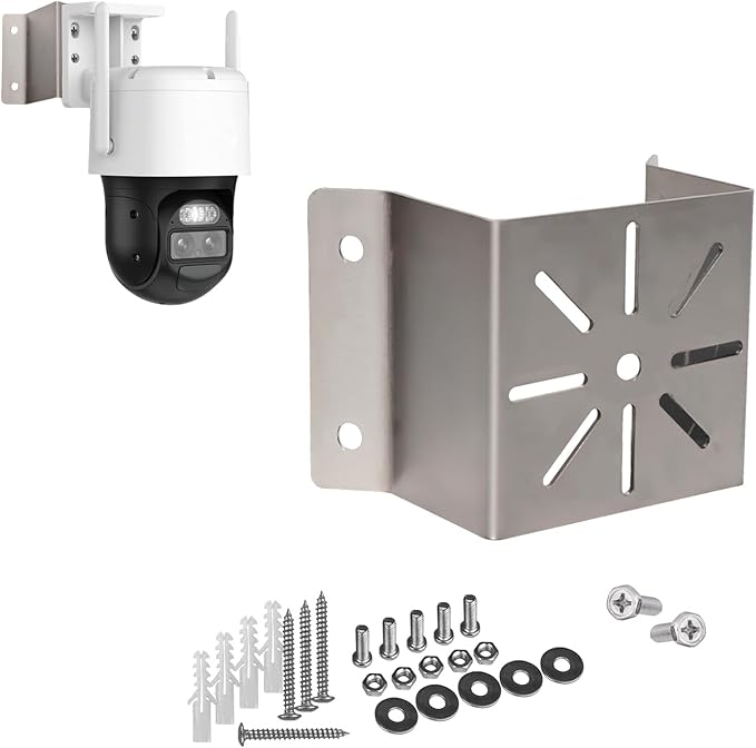 WiTi Exterior Outside Corner Wall Mount for Eufy Solacam S340, Stainless Steel Holder for a Wider View Angle Enlarge to 270 °,Compatible with Wyze Ring Reolink Cameras Bullet and PTZ