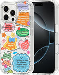 MOSNOVO for iPhone 16 Pro Max Case, Shockproof Military-Grade Protection 6.6ft Drop Tested, Clear Phone Case for iPhone 16 Pro Max, Self Love Club Design