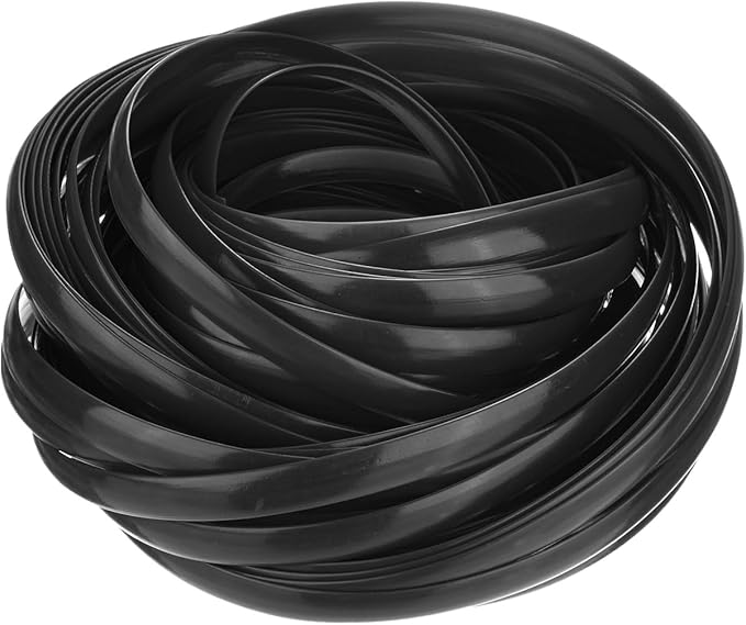 M METERXITY 1-Pack Wicker Repair Kit, 8mm x 66ft/20m Plastic Flat Rattan Replacement Supplies for Patio Furniture Repair/Basket Making/Chair Weaving, Synthetic Woven Rattan [Black]