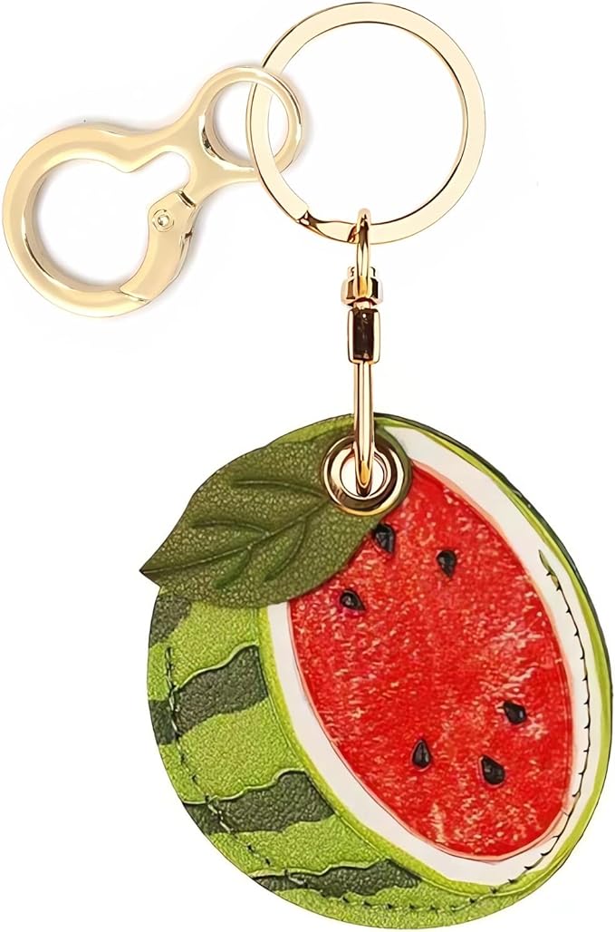 Leather Keychain Holder Case Compatible with AirTag,Cute air tag Cover with Keychain Ring,GPS Tracker Case for Keys