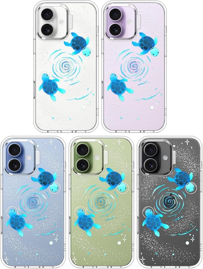 MOSNOVO for iPhone 17 Case | Military Grade 6.6ft Drop Tested | Camera Control | Clear with Space Turtle Design