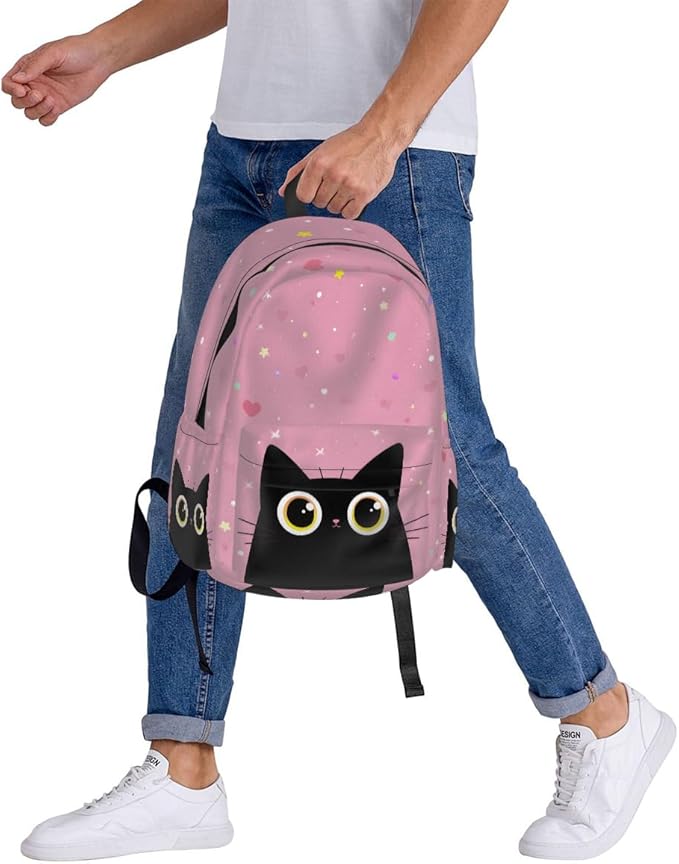 cfpolar 17 Inch Backpack Cute Cartoon Cats Laptop Bag Shoulder Bag School Bookbag Casual Daypack For Boys Girls,A-13