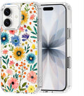MOSNOVO for iPhone 17 Case, Shockproof Military-Grade Protection 6.6ft Drop Tested, Camera Control, Clear Phone Case for iPhone 17, Wildflower Bloom Design