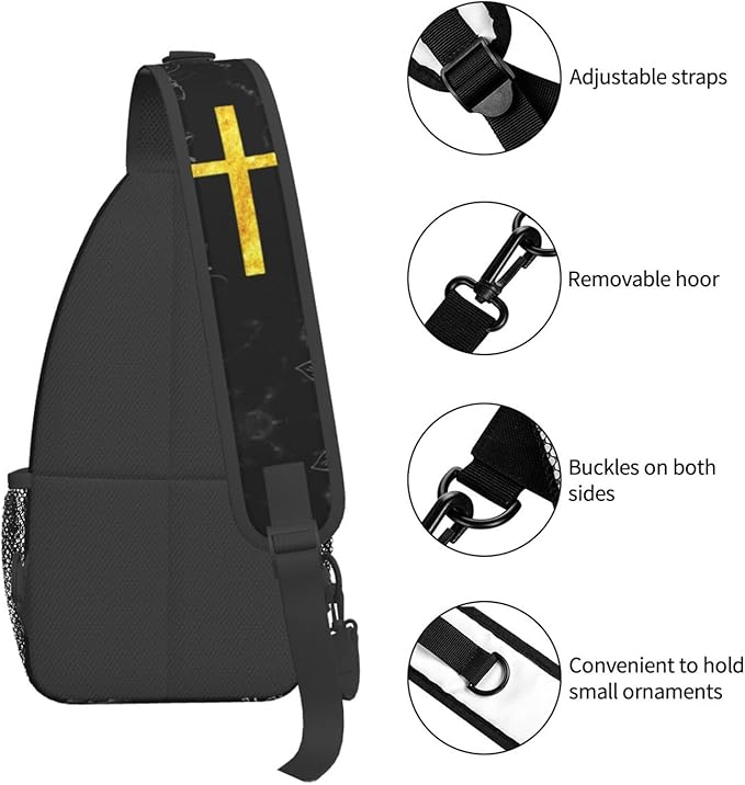 Jesus Christian Cross Sling Bag For Women Men Fashion Backpack Crossbody Jesus Cross Shoulder Bag Sling Backpack Chest Bag Travel Hiking Casual Sport Daypack