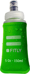FITLY Soft Flask - Shrink As You Drink Soft Water Bottle for Hydration Pack - Folding Water Bottle Ideal for Running, Hiking, Cycling, Climbing & Rigorous Activity
