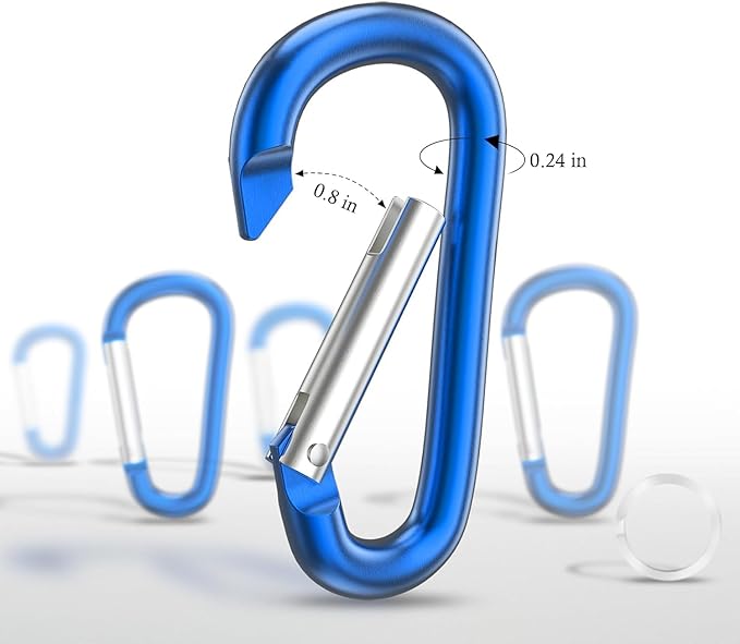 Carabiner Keychain Clip -3" Aluminum Carabiner D Ring, Caribeener Clips, Spring Snap Hook for Keychain Clip