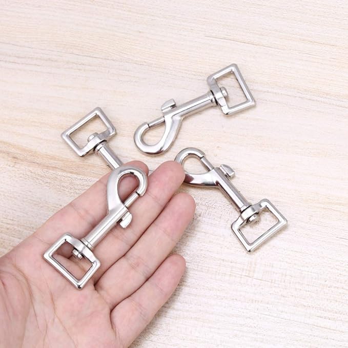 Swivel Snap Hooks, Lucky Goddness 10pcs Metal Heavy Duty Square Eye Clasp Buckle Trigger Clip Multipurpose- Best for Spring Pet Buckle, Key Chain for Linking Dog Leash Collar, Handmade Crafts Project