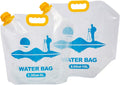 Collapsible Emergency Water Container Bag,WaterStorageCube,Flat Folding,BPA Free Food Grade,Clear Plastic Storage Jug for Camping Hiking Backpack,No-Leak Freezable,Water Bottle 1.3 Gallon/2pcs