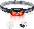 Rechargeable Headlamp, 500 Lumen Ultra Bright Head Lamp 5 Lighting Modes with Red Light,IPX4 Waterproof Adjustable Strap Headlamp Flashlight for Adult Emergency, Running, Camping, Cycling