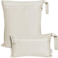 haakaa Water Resistant Wet Bags for Baby Wet Dry Bags for Cloth Diaper, Reusable Wet Bags for Baby Items, Swimsuit & Travel, 2pcs, Beige