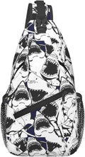 Shark Sling Bag For Women Men Fashion Backpack Crossbody Shoulder Bag Sling Backpack Chest Bag Travel Hiking Casual Sport Daypack