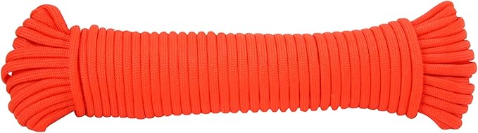 Coghlan's 50 ft Nylon Paracord, Neon Orange- Type III 550 Survival Rope with 7 Core Strands, 550 lbs Break Strength - Versatile Outdoor Gear for Camping, Shelter, Repair, and Emergency Preparedness