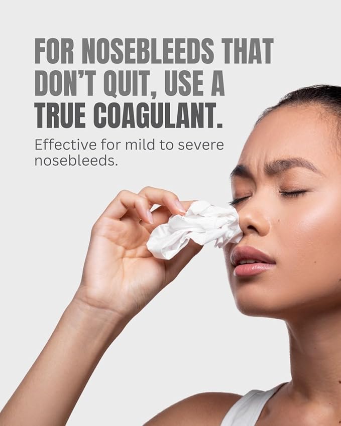 BleedStop™ Nosebleed Strips – Fast Acting Blood Coagulant Foam Inserts – Helps Clot Blood on Contact – Non-Stinging Sterile Hypoallergenic for Mild to Heavy Nosebleeds