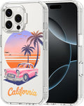 MOSNOVO for iPhone 16 Pro Max Case, Shockproof Military-Grade Protection 6.6ft Drop Tested, Clear Phone Case for iPhone 16 Pro Max, Cali Cruise Design