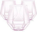 Maaacute 40 Pack Plastic Stemless Wine cocktail Whiskey Champagne Glasses, 12 Oz Disposable Unbreakable Cups for Party Bars Wedding Tasting (Pink)
