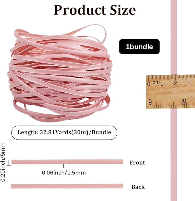 GORGECRAFT 30m*5mm Rattan Weaving Wicker Wicker Repair Kit Rosy Brown Synthetic Rattan Roll Flat Cord Webbing Basket Weave Patio Chair Sofas Repair Supplies for Lawn Furniture Garden